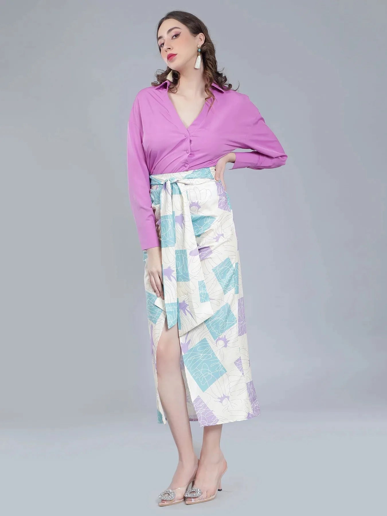 Scribble  Printed Two-Piece Set