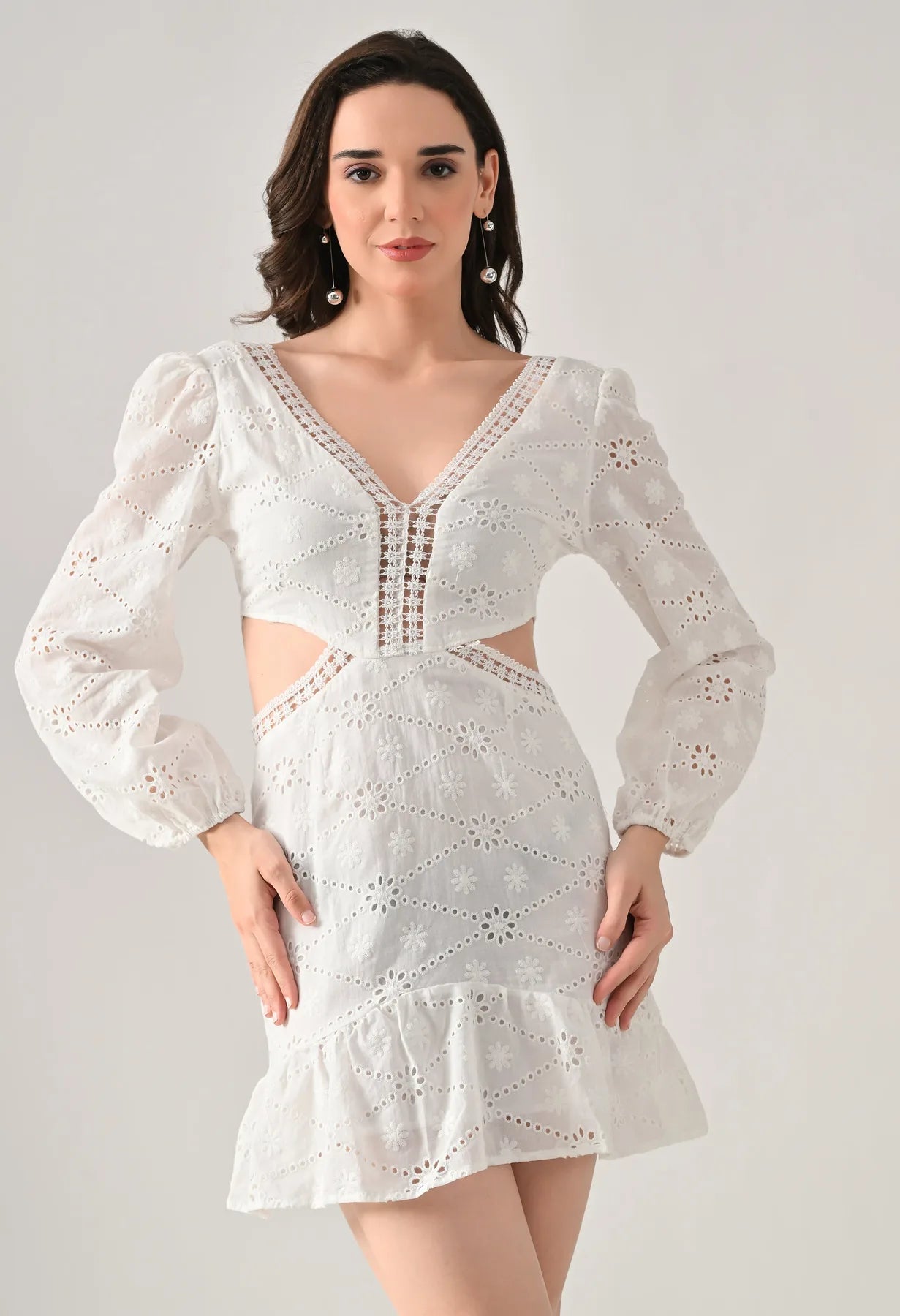 Cut-Out Mini Skater Dress