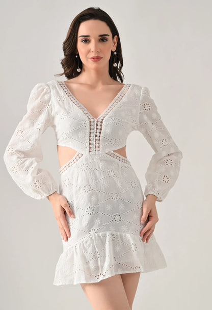 Cut-Out Mini Skater Dress