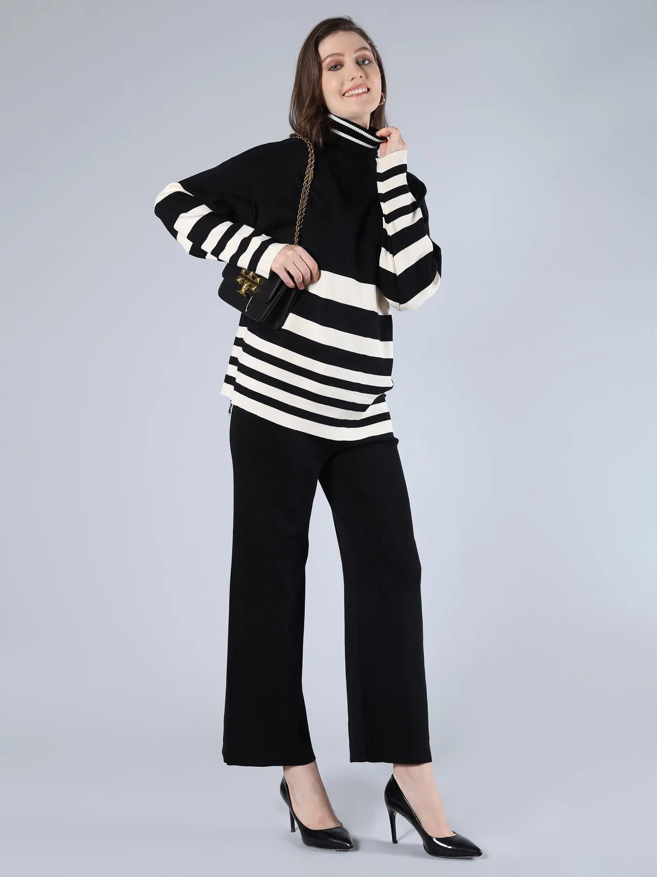 Striped Knitted Two Piece Set