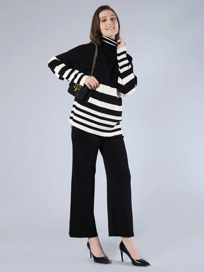 Striped Knitted Two Piece Set