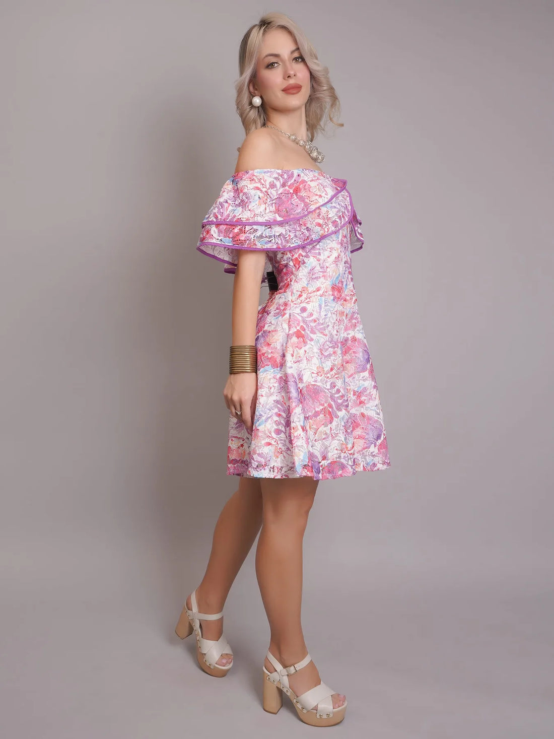 Floral Ruffle Mini Dress