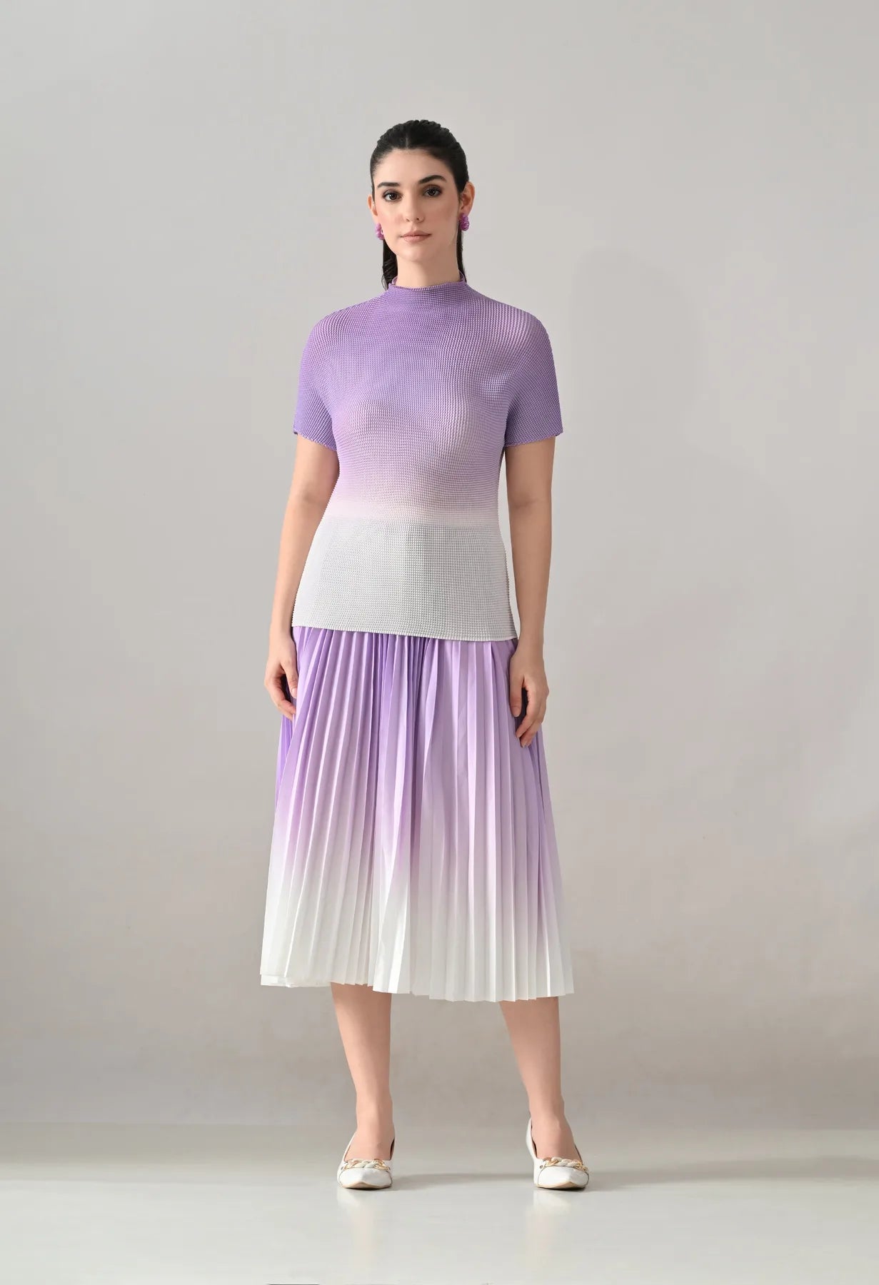 Ombre Pleated Two-Piece Set