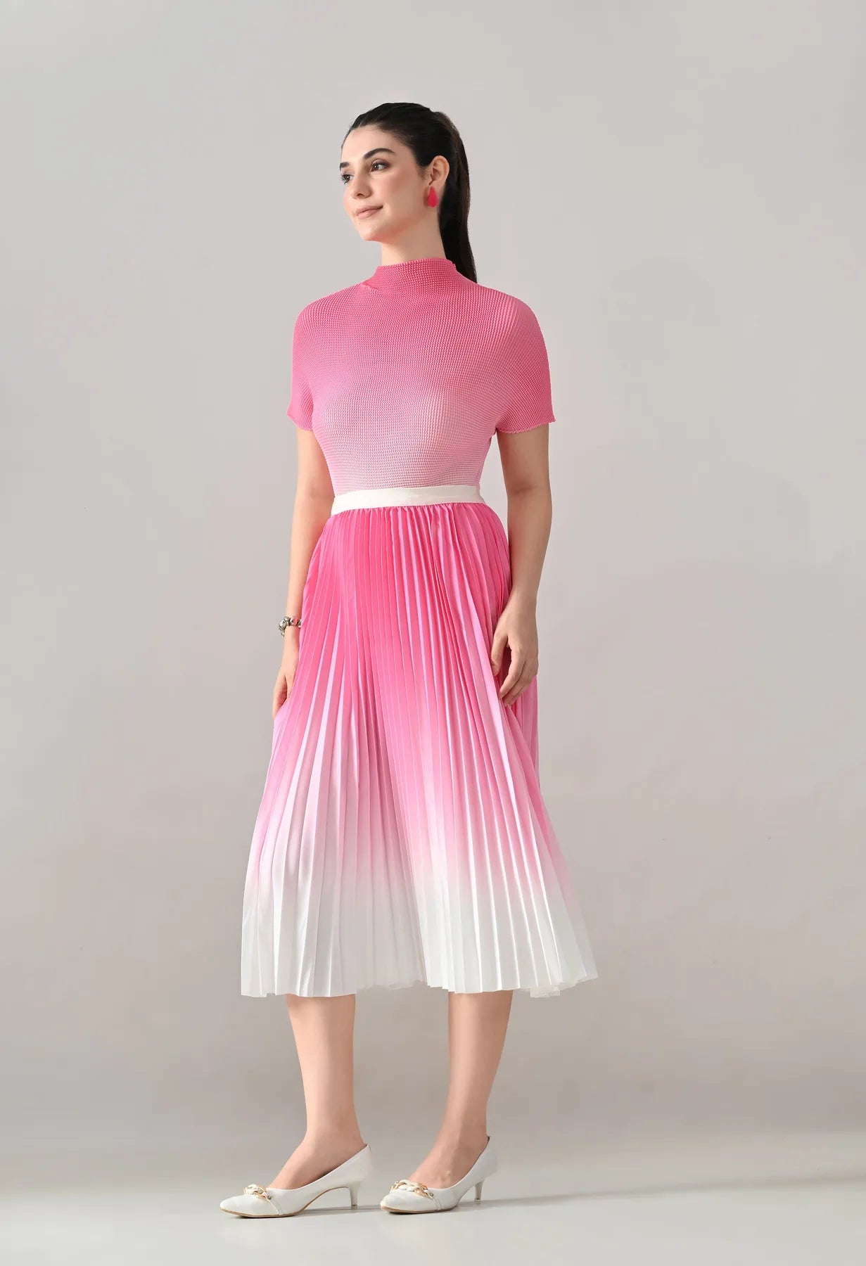 Ombre Pleated Two-Piece Set