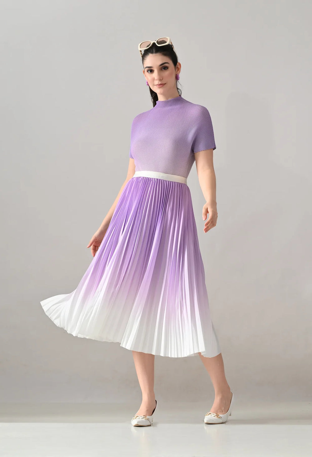 Ombre Pleated Two-Piece Set