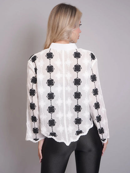 Chain Stitch Embroidered Shirt