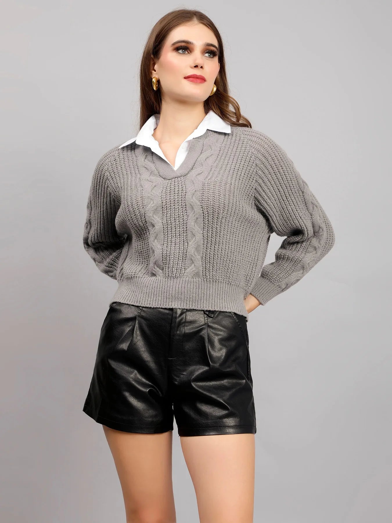 Cable Knit Woolen Cardigan