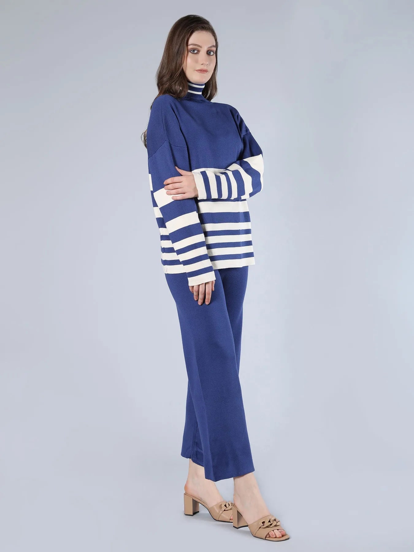 Striped Knitted Two Piece Set