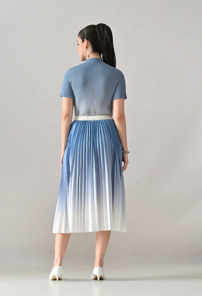 Ombre Pleated Two-Piece Set