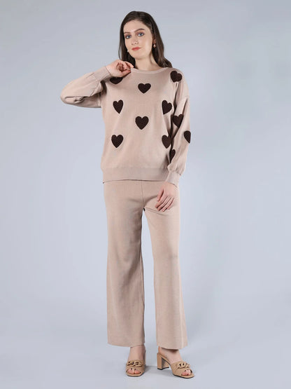 Heart Knitted Two Piece Set