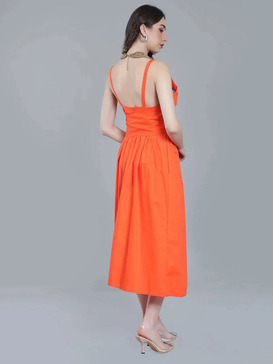 Deep V-Neck Cotton Dress