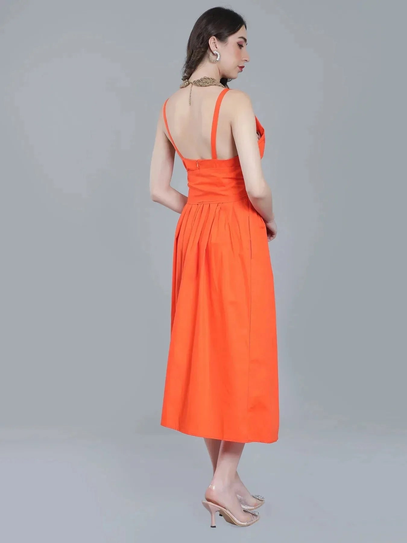 Deep V-Neck Cotton Dress