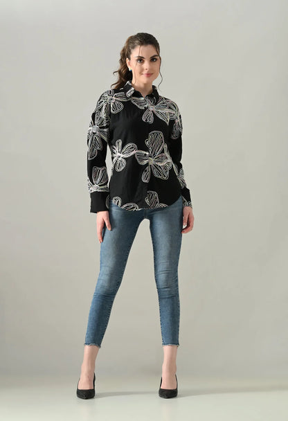 Floral Melody Embroidered Shirt