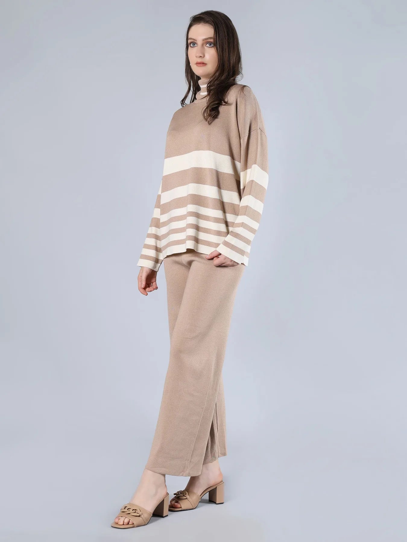 Striped Knitted Two Piece Set