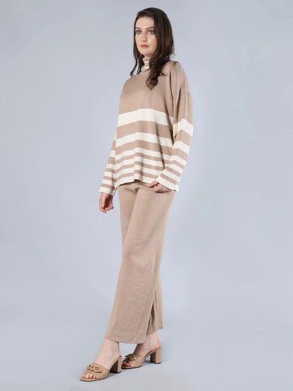 Striped Knitted Two Piece Set