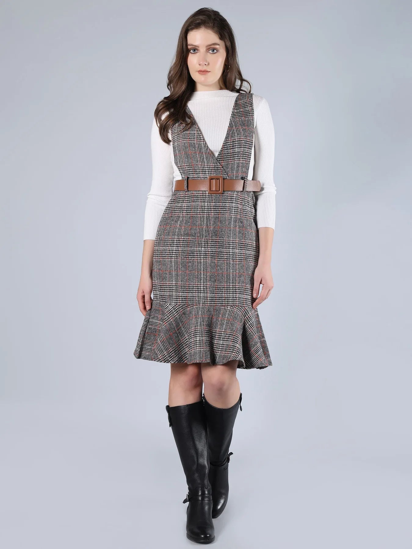 Plaid Winter Midi Dress