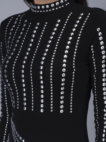 Metallic Studs Dress