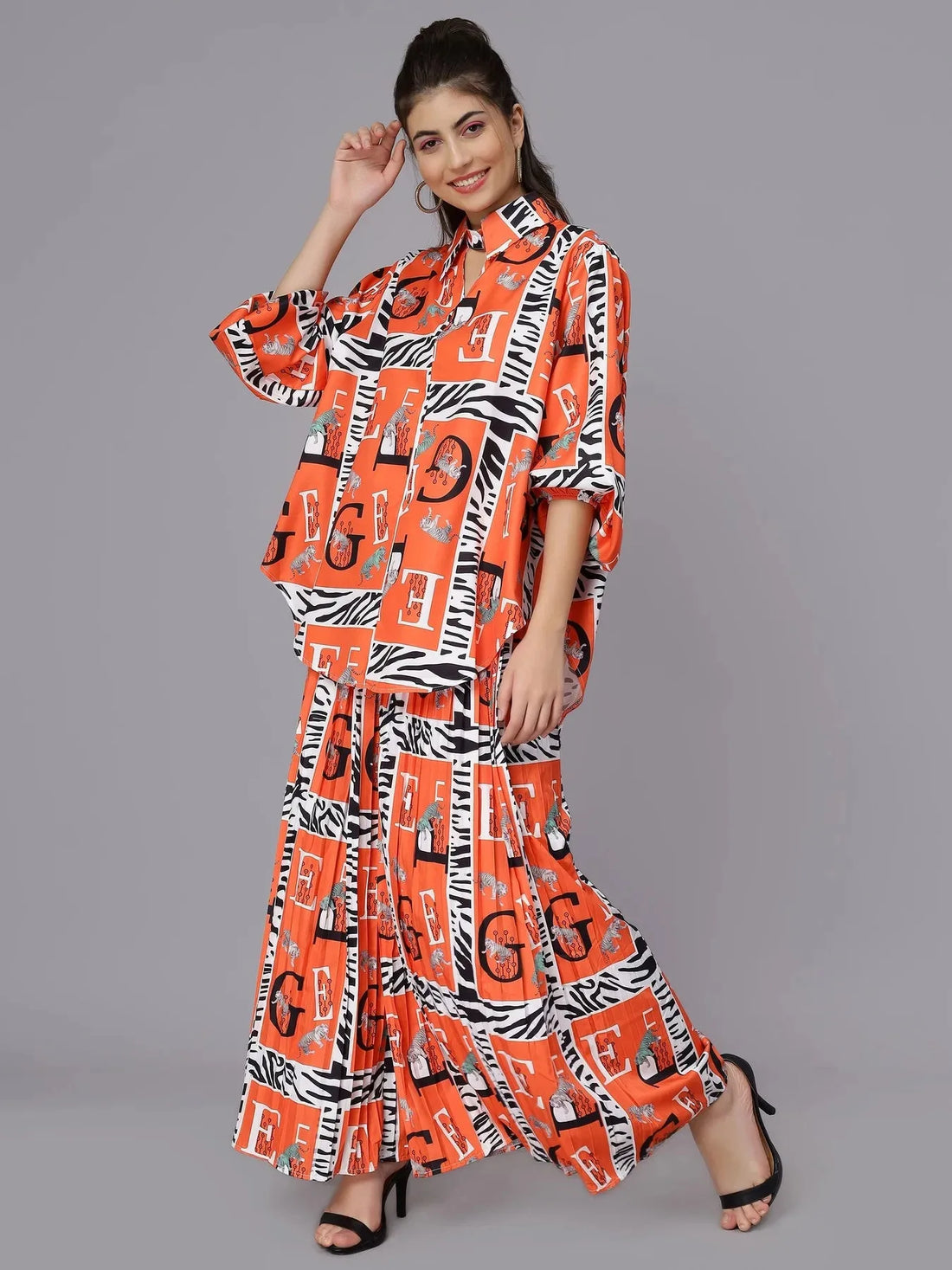 Tiger Print Oversized Two-Piece Set