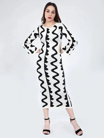 Flat Knit Body Hugging Dress