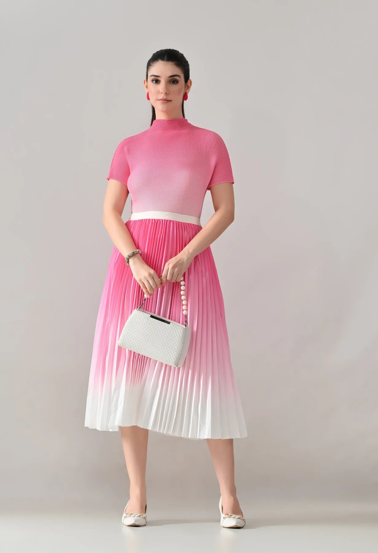 Ombre Pleated Two-Piece Set