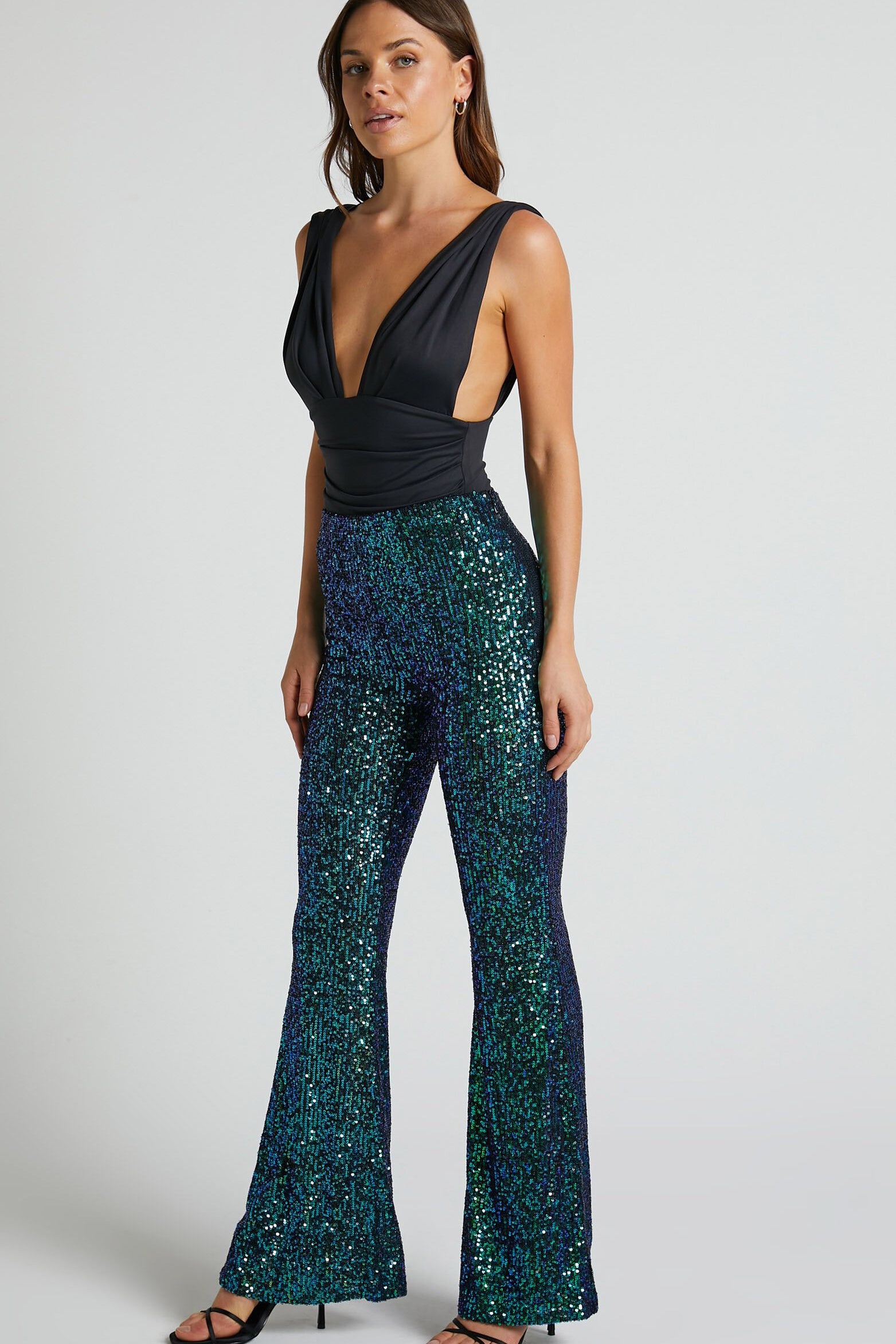 High Waisted Sequins Trousers