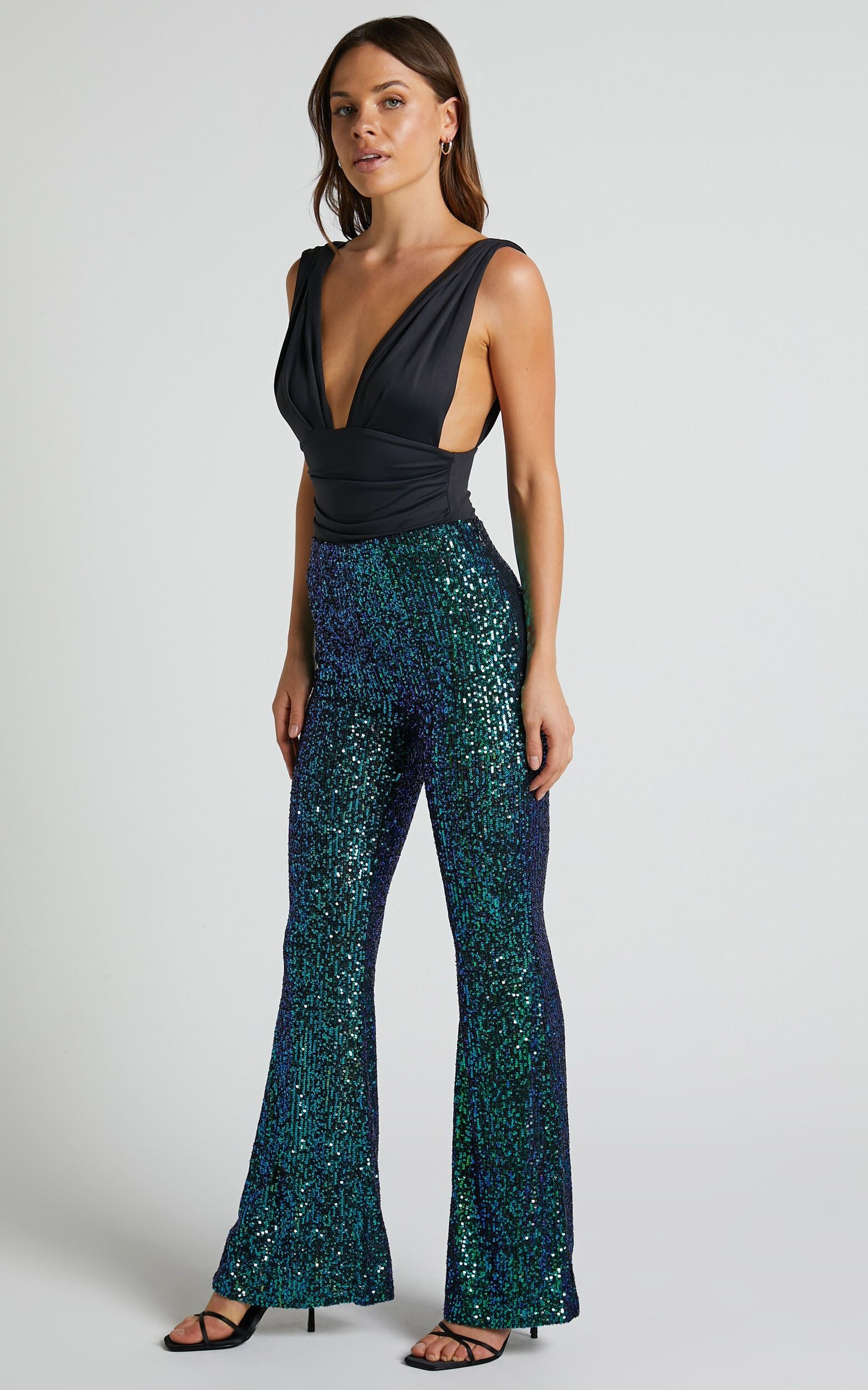 High Waisted Sequins Trousers