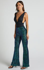 High Waisted Sequins Trousers
