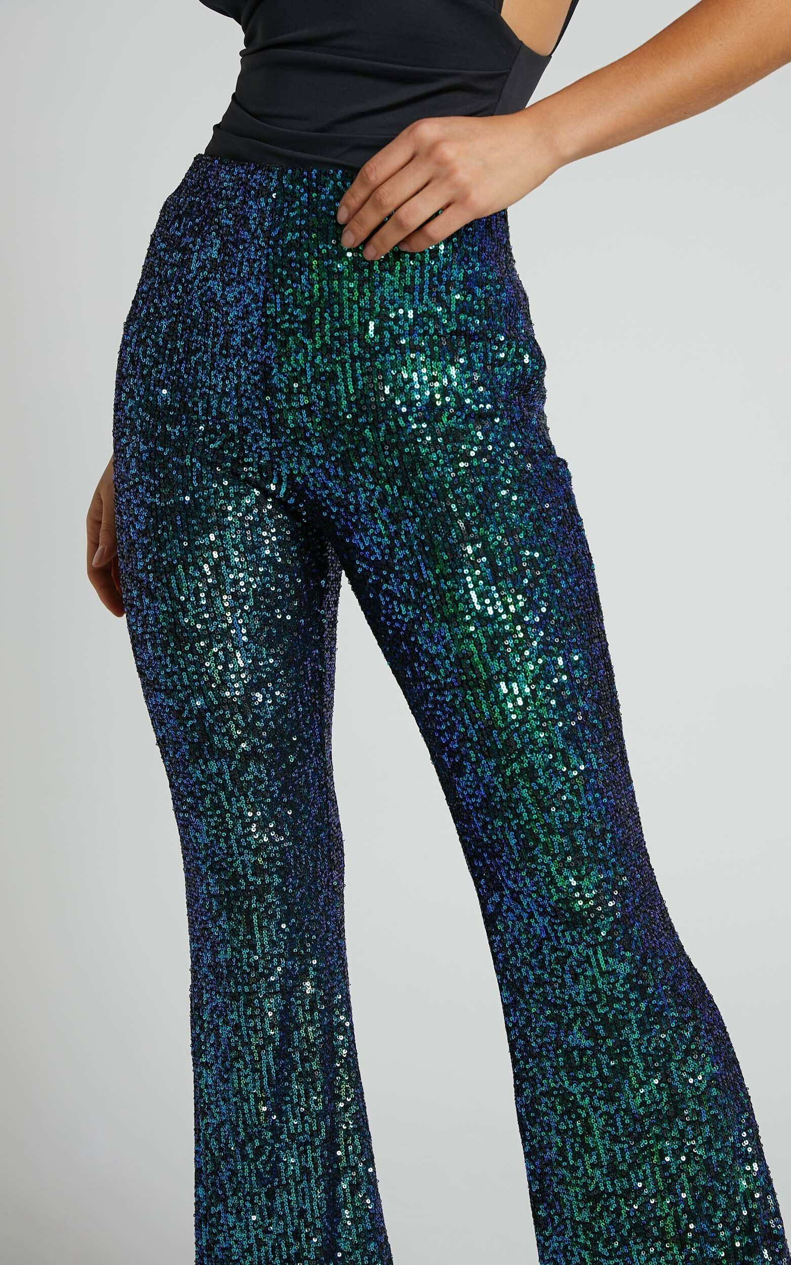 High Waisted Sequins Trousers
