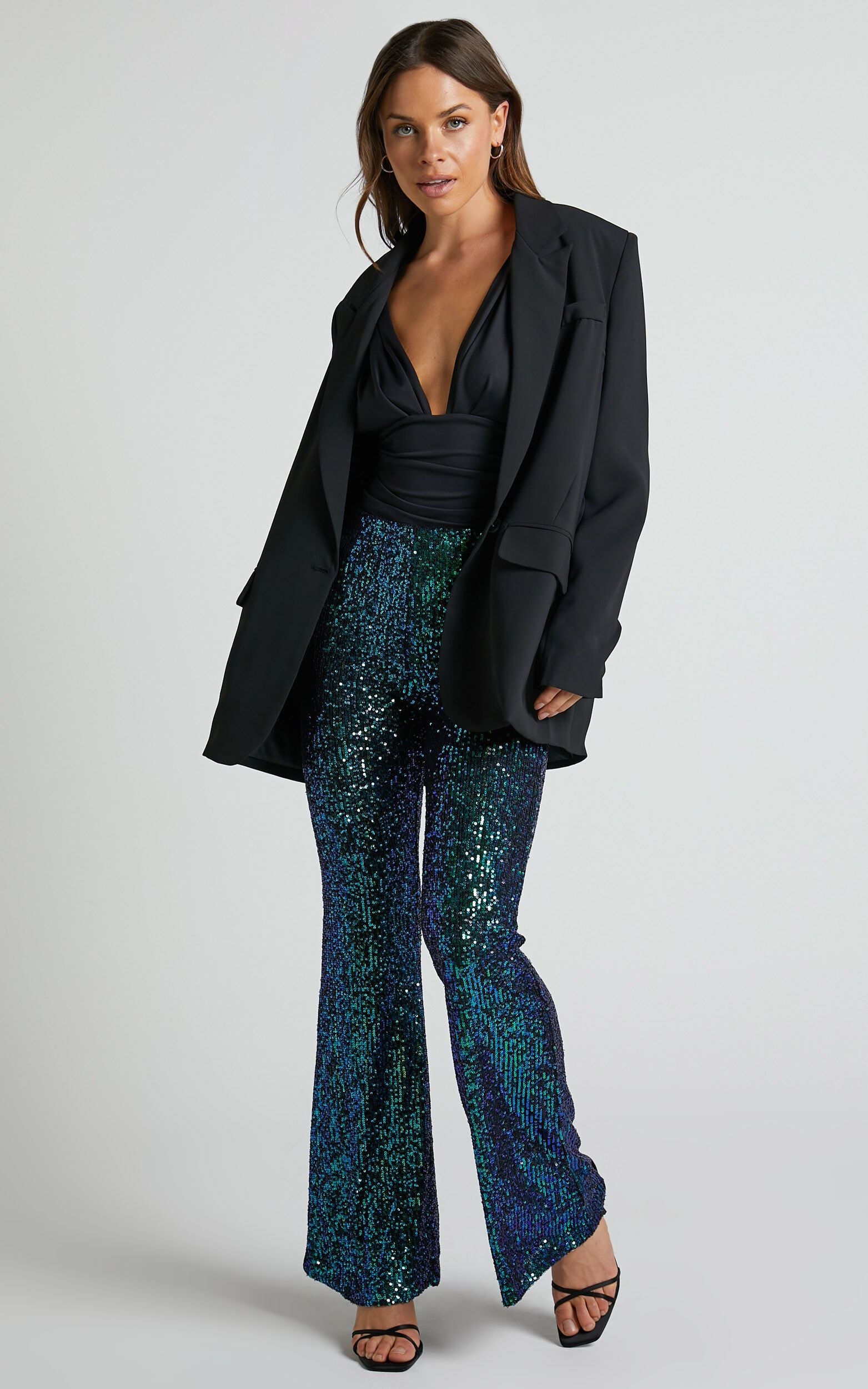 High Waisted Sequins Trousers