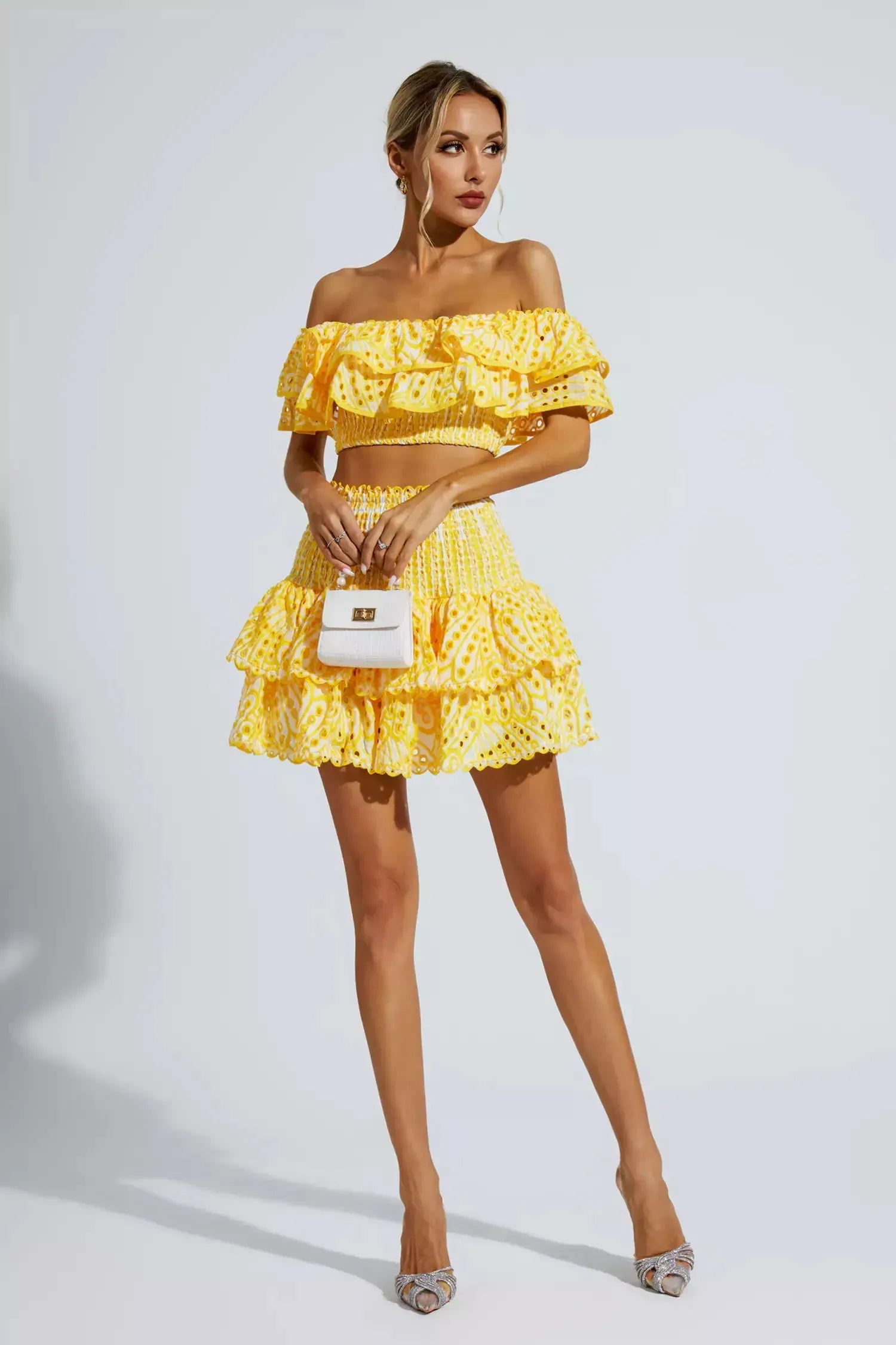 Cutout Off-Shoulder Two-Piece Set