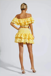 Cutout Off-Shoulder Two-Piece Set
