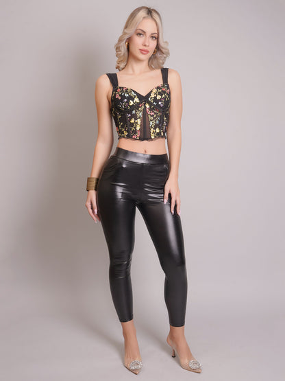 Floral Embroidery Corset Top