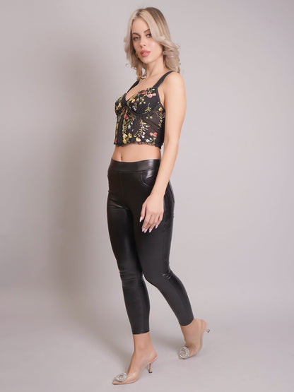 Floral Embroidery Corset Top