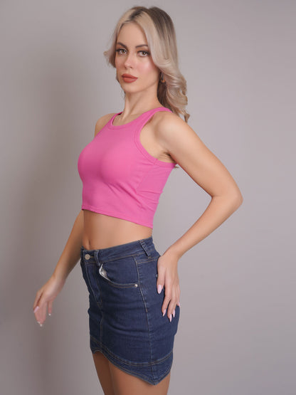 Padded Ribbed Crop Top