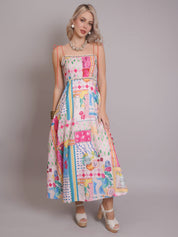 Graffiti Printed Maxi Sundress