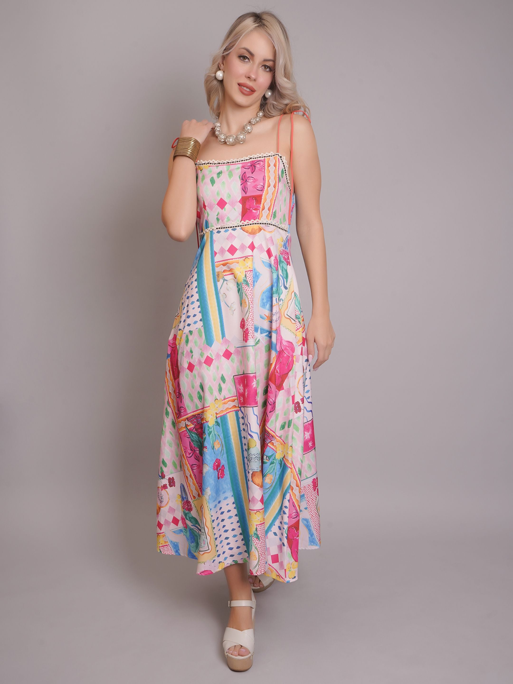Graffiti Printed Maxi Sundress