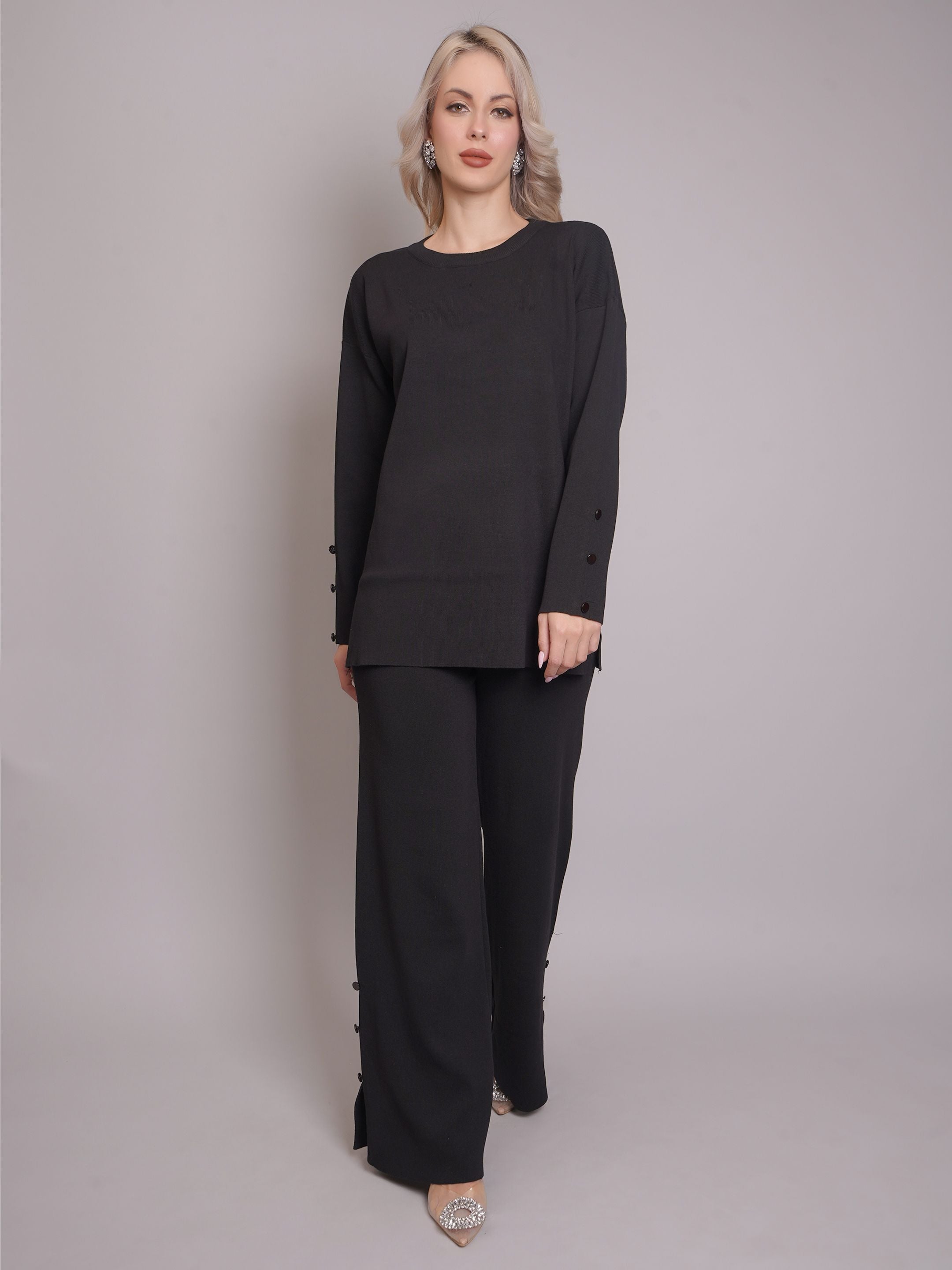 Buttoned Two-Piece Set