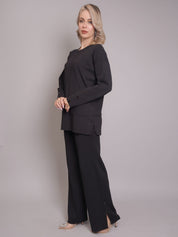 Buttoned Two-Piece Set