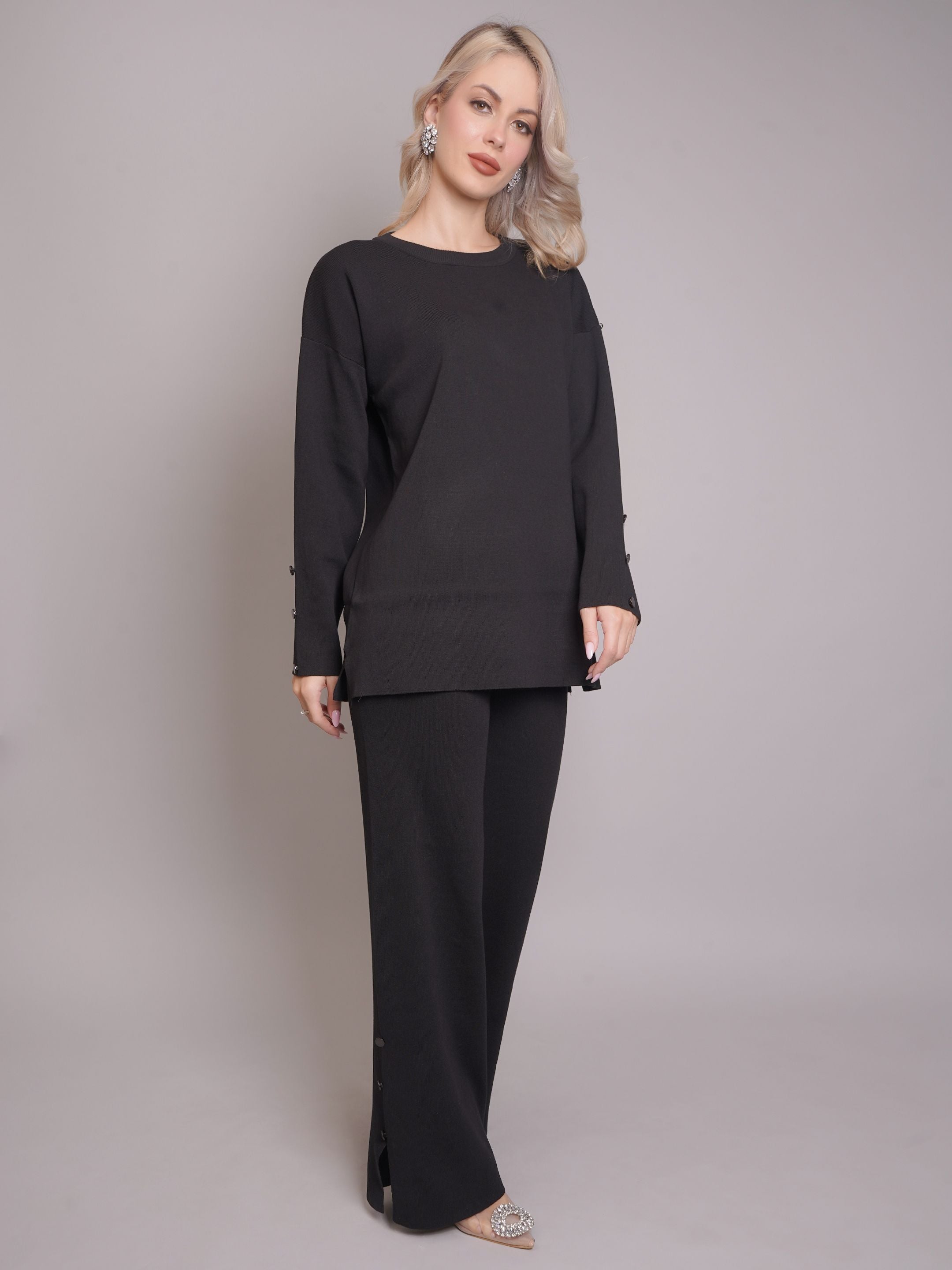 Buttoned Two-Piece Set