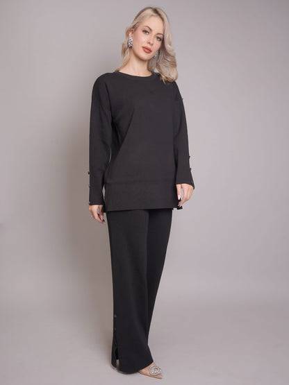 Buttoned Two-Piece Set