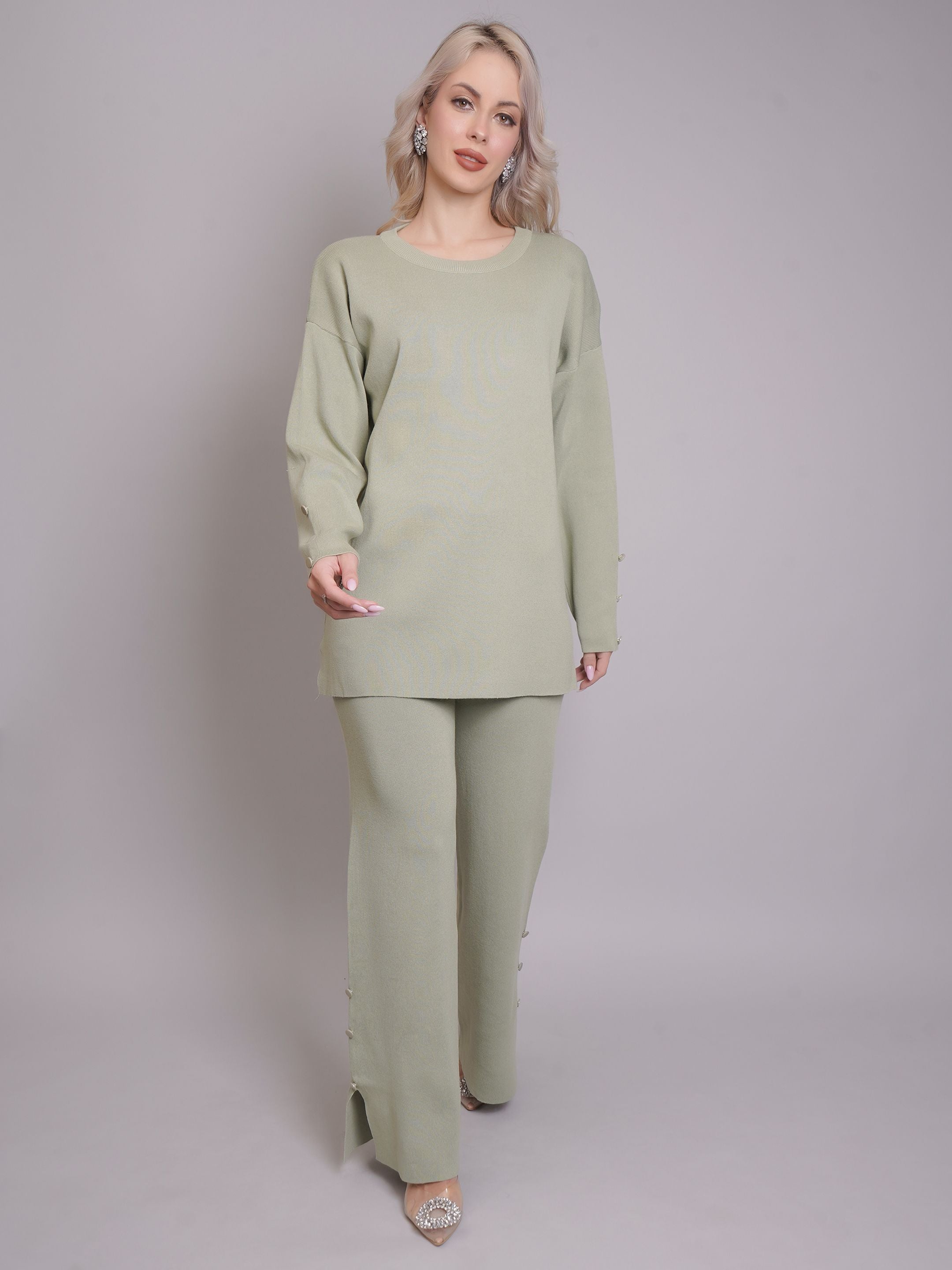 Buttoned Two-Piece Set