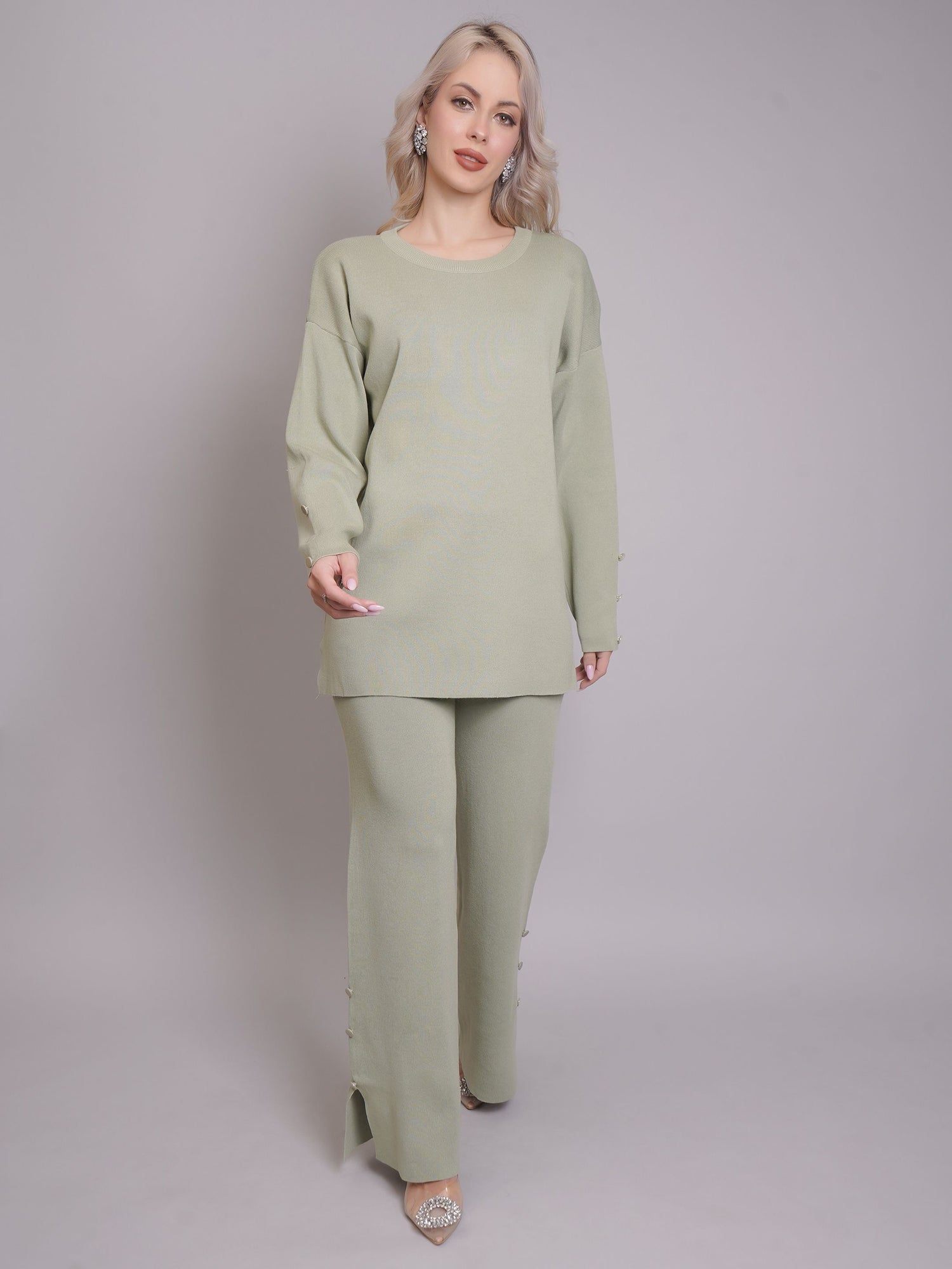 Buttoned Two-Piece Set