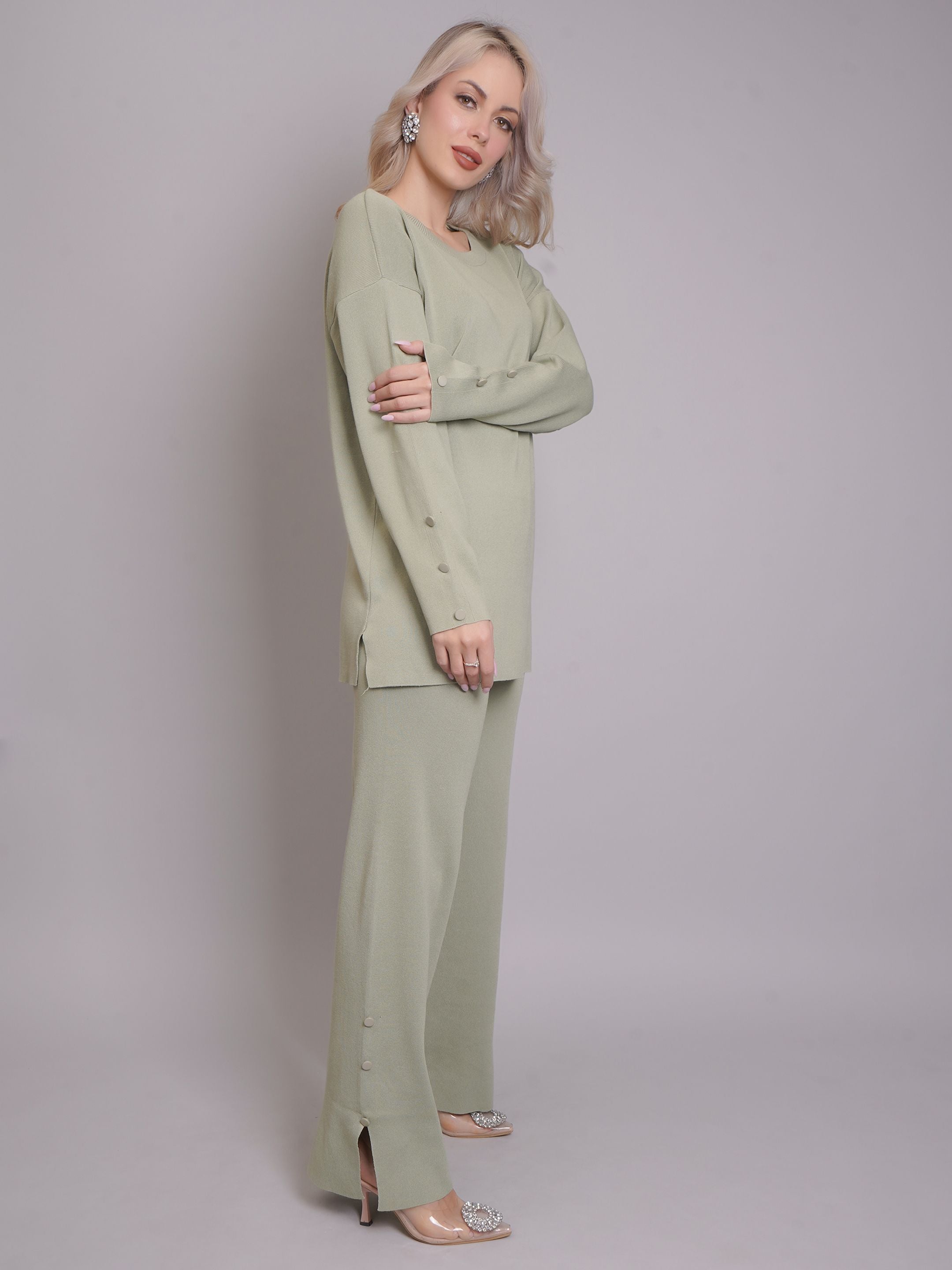 Buttoned Two-Piece Set