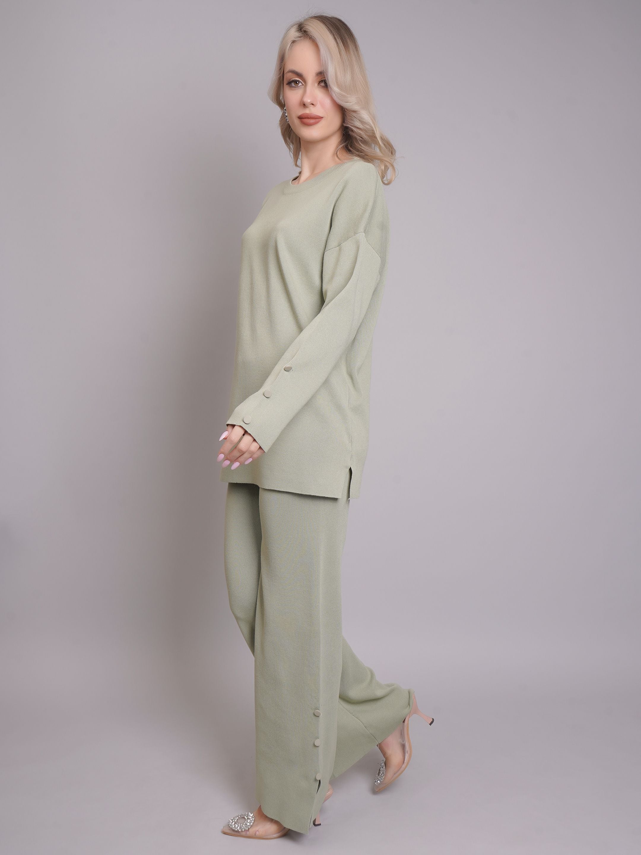 Buttoned Two-Piece Set