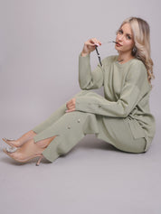 Buttoned Two-Piece Set