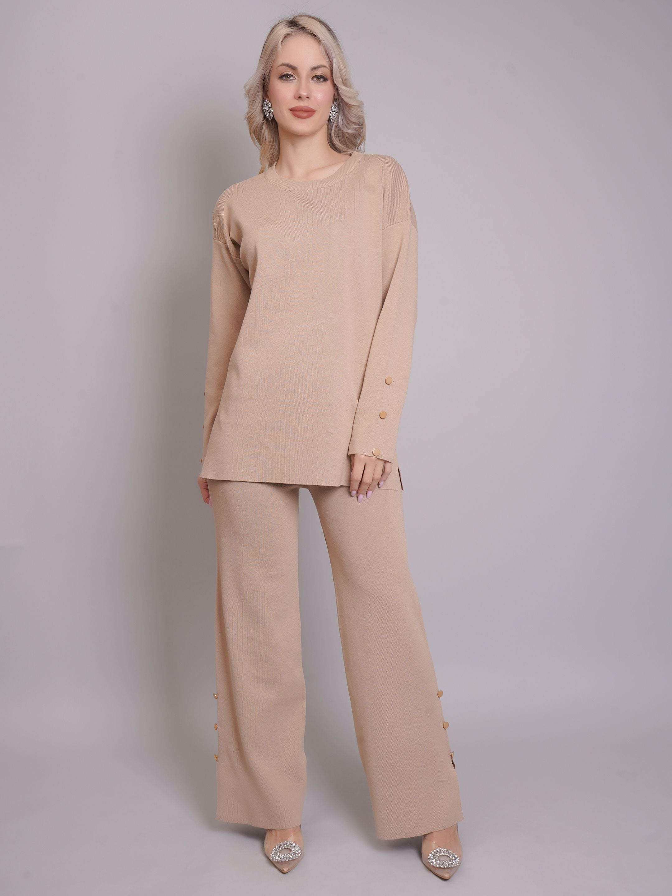 Buttoned Two-Piece Set