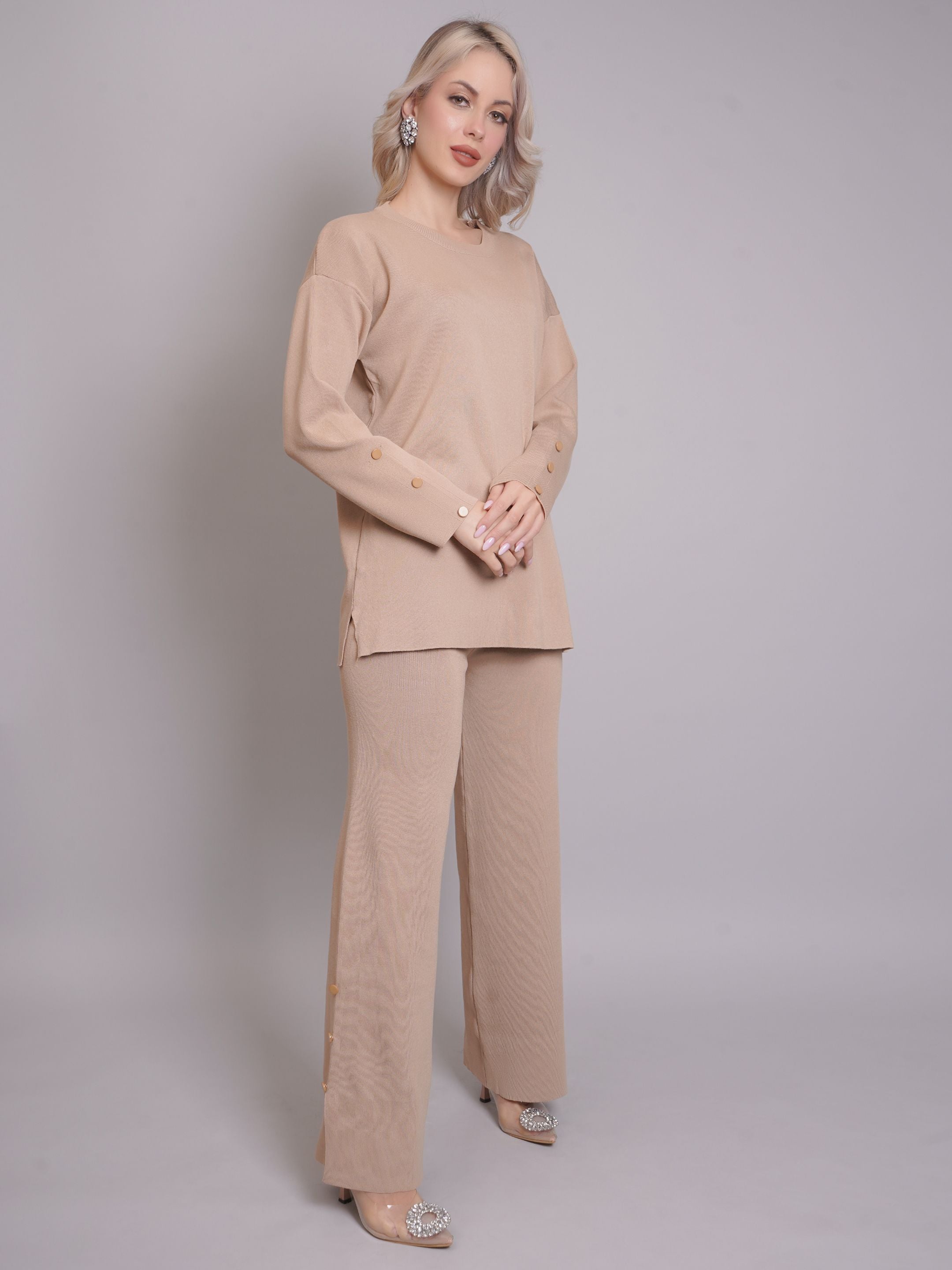 Buttoned Two-Piece Set