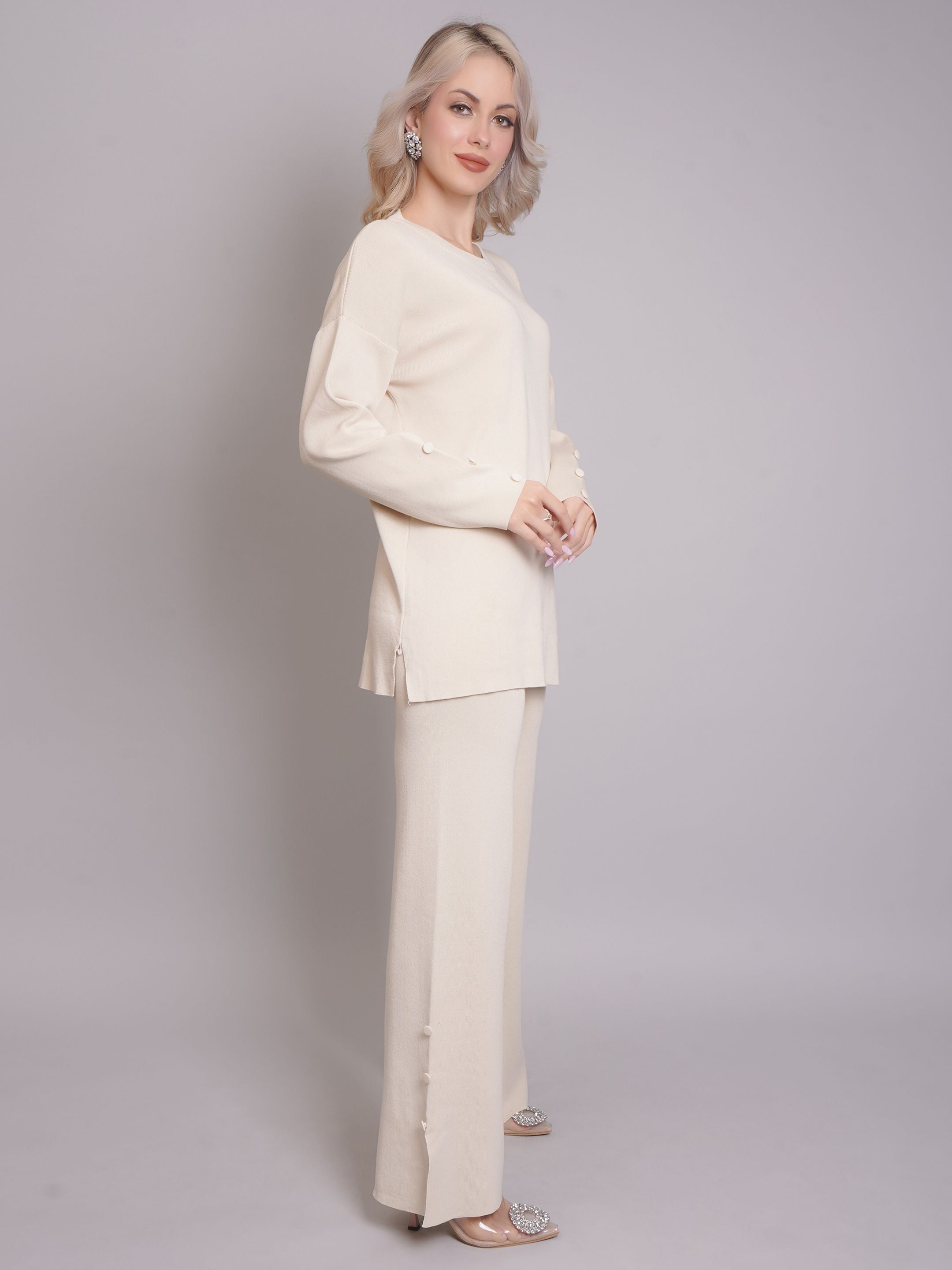 Buttoned Two-Piece Set