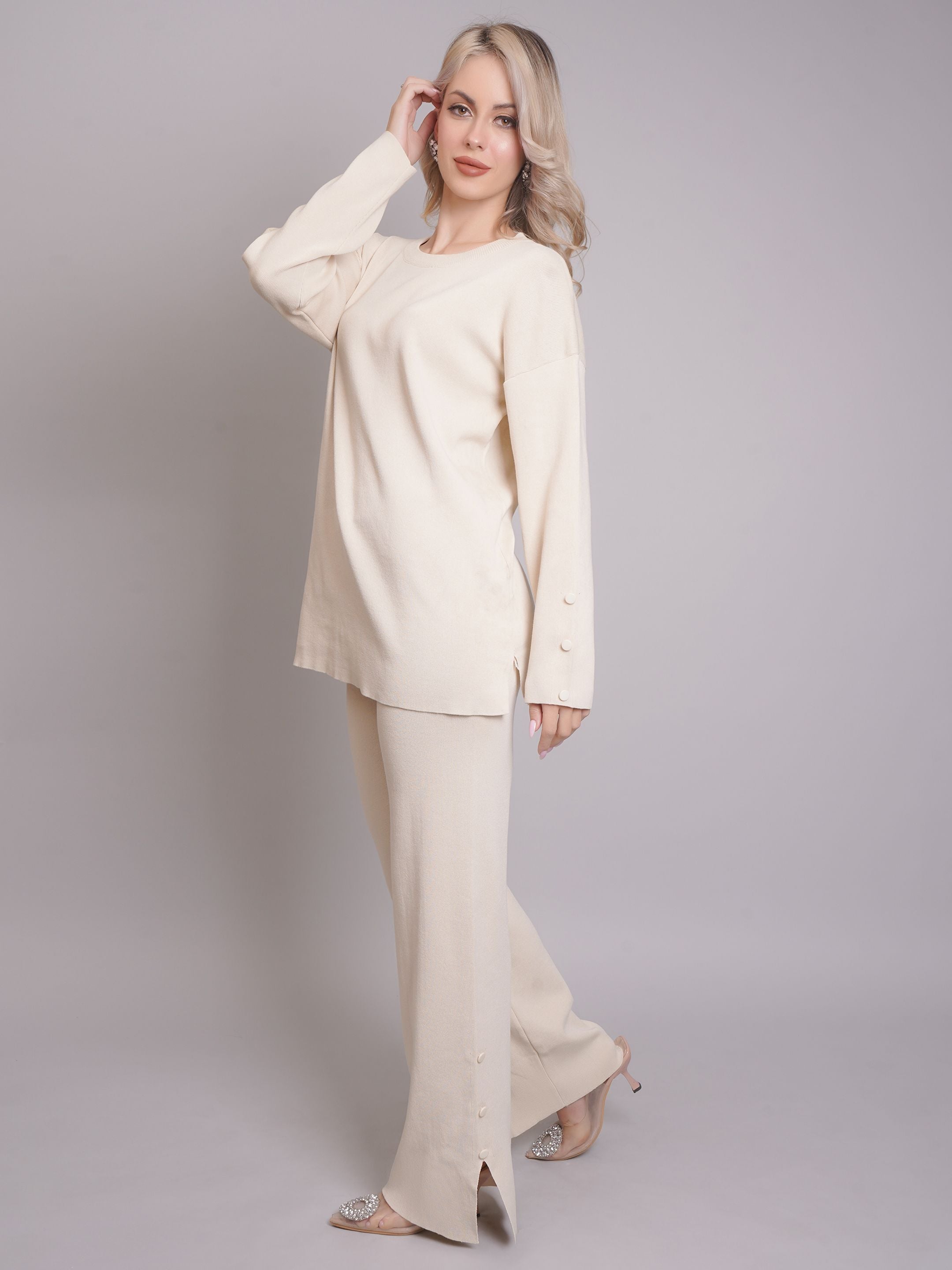 Buttoned Two-Piece Set