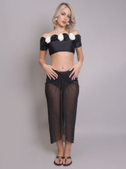 Off-Shoulder Bikini Set With Sarong